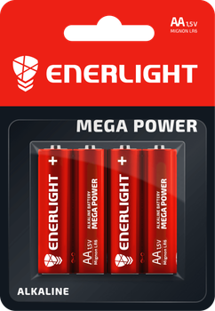 Батарейка ENERLIGHT алкалін MEGA POWER AA LR6 BLI 4/48
