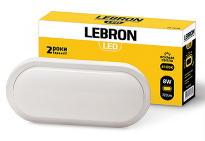 Світильник LEBRON LED L-WLO 8W овал 4100К 720Lm IP65
