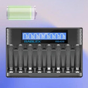 Зарядное устройство Rablex RB 4O9 зарядка для аккумуляторов Ni-MH Ni-CD Li-ion IMR на 8 аккумуляторов AA/AAA R3/R6