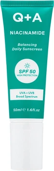 Крем для лица солнцезащитный балансирующий SPF50 Q+A Niacinamide Balancing Daily Sunscreen, 50 мл