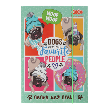 Папка для праці Buromax LOVELY DOG, картонна, на гумках А4+ (315*215*30 мм), KIDS Line