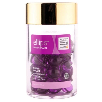 Витамины для волос Ellips Nutri Color Сияние цвета с аргановым маслом, 50 капсул × 1 мл