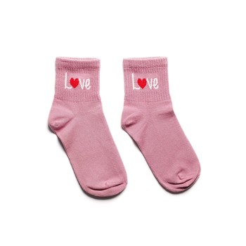 Носки с принтом Love короткие розовые бесшовные ORGANIC cotton JILL ANTONY 38-40 арт. 31007