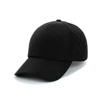 Стёганая кепка на флисе (Крупный стежок) One-size 56-57 см Черный