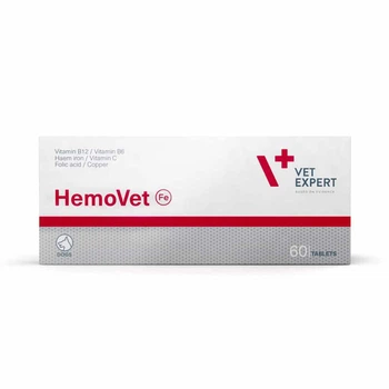 Vet Expert HemoVet Легкозасвоюване гемове залізо для собак, 60 табл.