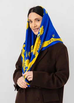 Хустка патріотична (атлас) 70х70 см (С70100-13)