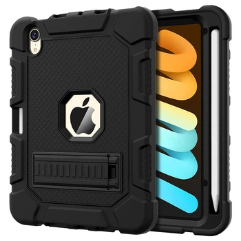 Бронированный чехол Armor witch stand для iPad Mini 2021 (iPad Mini 6 2021) с силиконовой накладкой black