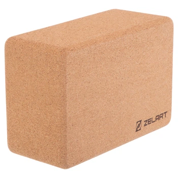 Блок для йоги пробковый 1шт 23x15x10см Zelart светло-коричневый FI-7850-4