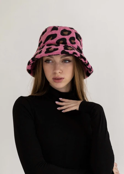 Модная стильная теплая меховая панама Honey Fashion Accessories One Size розовый (13-66)