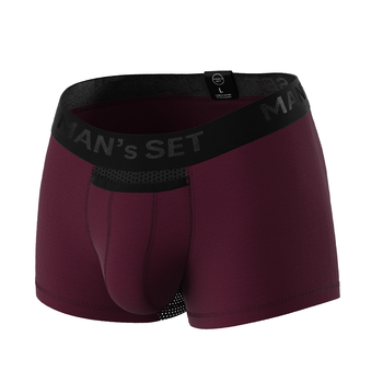 Чоловічі анатомічні боксери з бавовни із сіткою, Anatomic Classic Light, Black Series, марсала L