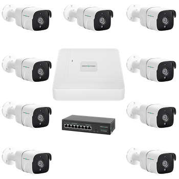 Комплект видеонаблюдения на 9 камер GreenVision GV-IP-K-W78/09 5MP
