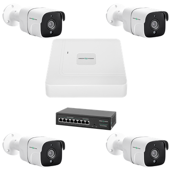 Комплект видеонаблюдения на 4 камеры GreenVision GV-IP-K-W75/04 5MP