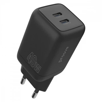 Зарядний Пристрій Proove Silicone Power 40W (2Type-C) black