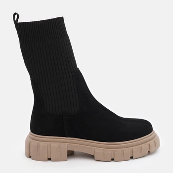 Жіночі демісезонні челсі замшеві високі Ashoes Симбол 38 24.5 см Чорні (ROZ6501005119)