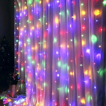 Гирлянда-штора 200 LED разноцветная 3*2 м (9133-021)