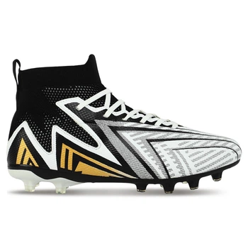 Бутсы футбольные с носком SP-Sport 303 размер 45 White-Black-Gold