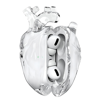 Чехол силиконовый BLACKTIME 808FC HEARTHCASE для Apple AirPods Pro / Pro 2 с карабином, прозрачный