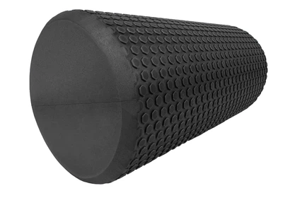 Массажный ролик EasyFit Foam Roller 30 см черный (лёгкий и мягкий валик для МФР и йоги, массажер для спины, ног, рук, шеи)