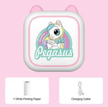 Термопринтер Pegasus pink + 5 рулонов