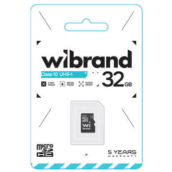 Карта памяти Wibrand microSDXC 32GB Class 10 UHS-I (WICDHU1/32GB) Black