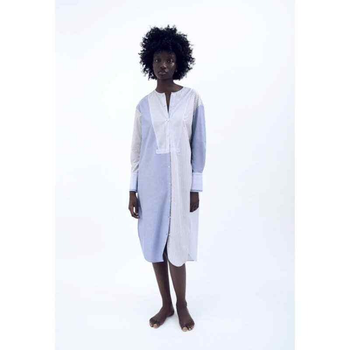 Сукня-сорочка жіноча Zara Blue & Striped patchwork midi shirt dress S Блакитний (2762\802\044)