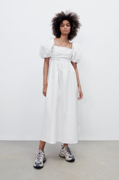 Сукня жіноча Zara Draped Poplin Dress XS Білий (2399\210\250)