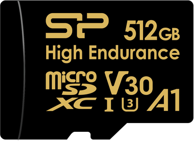 Карта памяти Silicon Power High Endurance microSDXC 512GB Class 10 UHS-I U3 A1 V30 + SD адаптер (SP512GBSTXDV3V1HSP)
