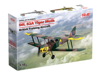 Сборная модель ICM D.H. 82A Tiger Moth, Британский учебный самолет 32035