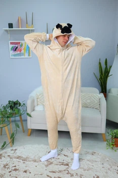 Пижама Кигуруми My Kigu Мужская Мопс Бежевый размер M 155-165 см (21094411)