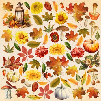 Набір картинок для вирізання Фабрика Декору, Bright Autumn 30,5х30,5 см, 01129F