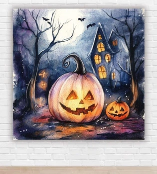 Паперовий плакат на Хелловін / Halloween "Місячна ніч" 150х150см
