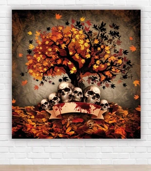 Паперовий плакат на Хелловін / Halloween "Жовтень" 150х150см