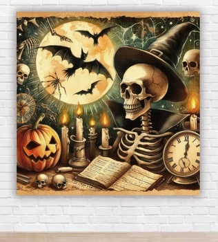 Паперовий плакат на Хелловін / Halloween "Скелет" 150х150см