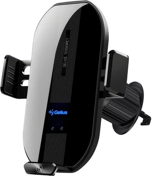 Автодержатель для телефона с беспроводной зарядкой Gelius Tesseract GP-WCH010X Black (2099900990557)