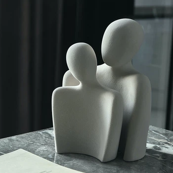 Абстрактна статуетка для пар Art Modern 20х25+20х15см Білий (M-4461W)