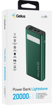 УМБ Gelius Lightstone GP-PB300i 20000mAh QC+PD 22.5W Green (2099900990335)