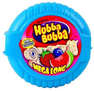 Жувальна гумка Стрічка Hubba Bubba Bubblegum Blue Хуба буба жуйка Кавун Суниця Касета 180см 56г