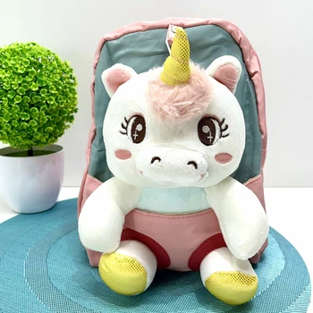 Рюкзак с мягкой игрушкой Единорог 1 отделение 20см Розовый (FG24032735B)