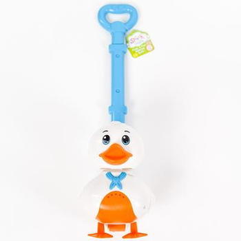 Игрушка каталка утка Push & Pull White Duck для малышей с анимированным крякающим звуком Белая