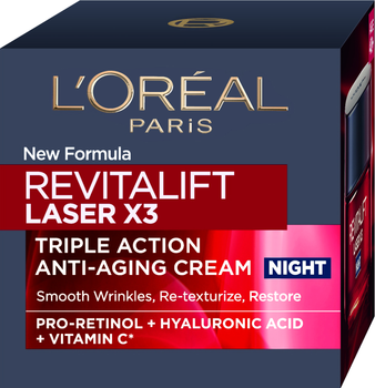 Krem-maska do twarzy L'Oreal Paris Revitalift Laser X3 na noc rewitalizujący 50 ml (3600522895121)