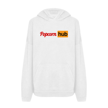 Худі з принтом ТiШОТКА Popcorn HUB З гумором про Pornhub M Білий (1081830951)
