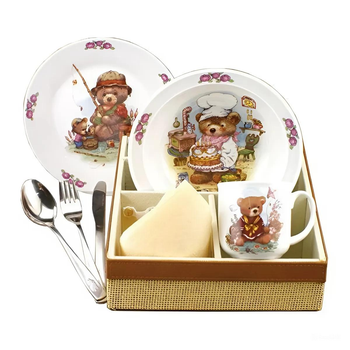 Набір дитячого посуду 6 шт Reutter Porcelain 048.510/0 Білий/Різнобарвний