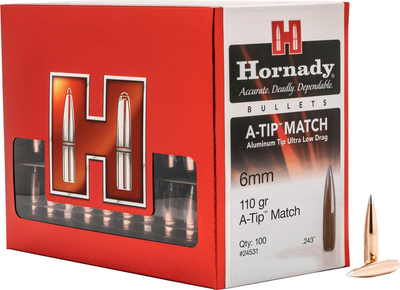 Пуля Hornady A-TIP Match кал. 6 мм масса 110 гр (7.3 г) 100 шт