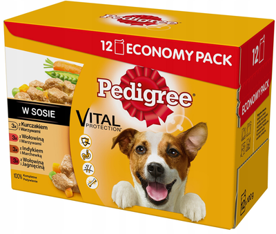 Mokra karma dla psów Pedigree Wybór Smaków w sosie 12 x 100 g (5900951262692)