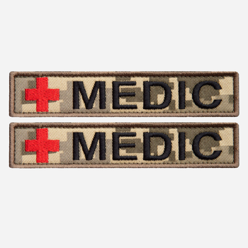 Набір шевронів на липучці IDEIA MEDIC, Медик 2.5 x 12 см (2200004854854_1)