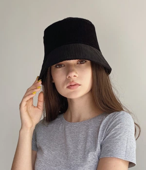 Жіноча вельветова панама Honey Fashion Accessories One Size чорний (13-68)