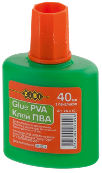 Клей ПВА з пензликом, 40мл Buromax ZB.6101