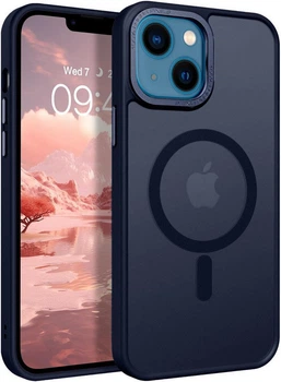 Противоударный чехол Space MagSafe iPhone 14 (матовый) Blue (37925-28)