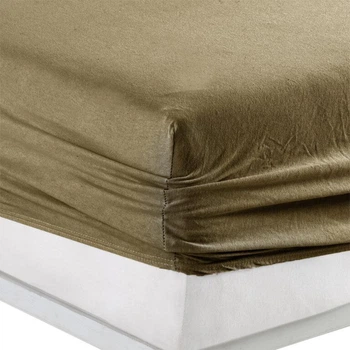 Простынь на резинке Kayra lux Трикотажная 200 х 220 см.+25 см Коричневый