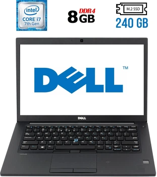 Ноутбук Б-клас Dell Latitude 7480 / 14" (1920x1080) IPS / Intel Core i7-7600U (2 (4) ядра по 2.8 - 3.9 GHz) / 8 GB DDR4 / 240 GB SSD M.2 / Intel HD Graphics 620 / WebCam б/в